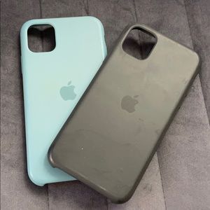 iphone 11 silicon case. Black and Cactus.